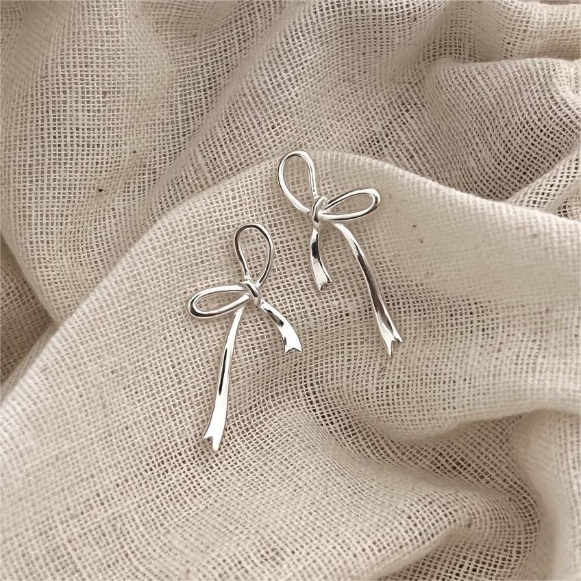 Sterling Silver Bow Knot Ear Studs - My Store