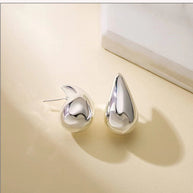 Water Droplet Gold Plated Ear Studs - My Store