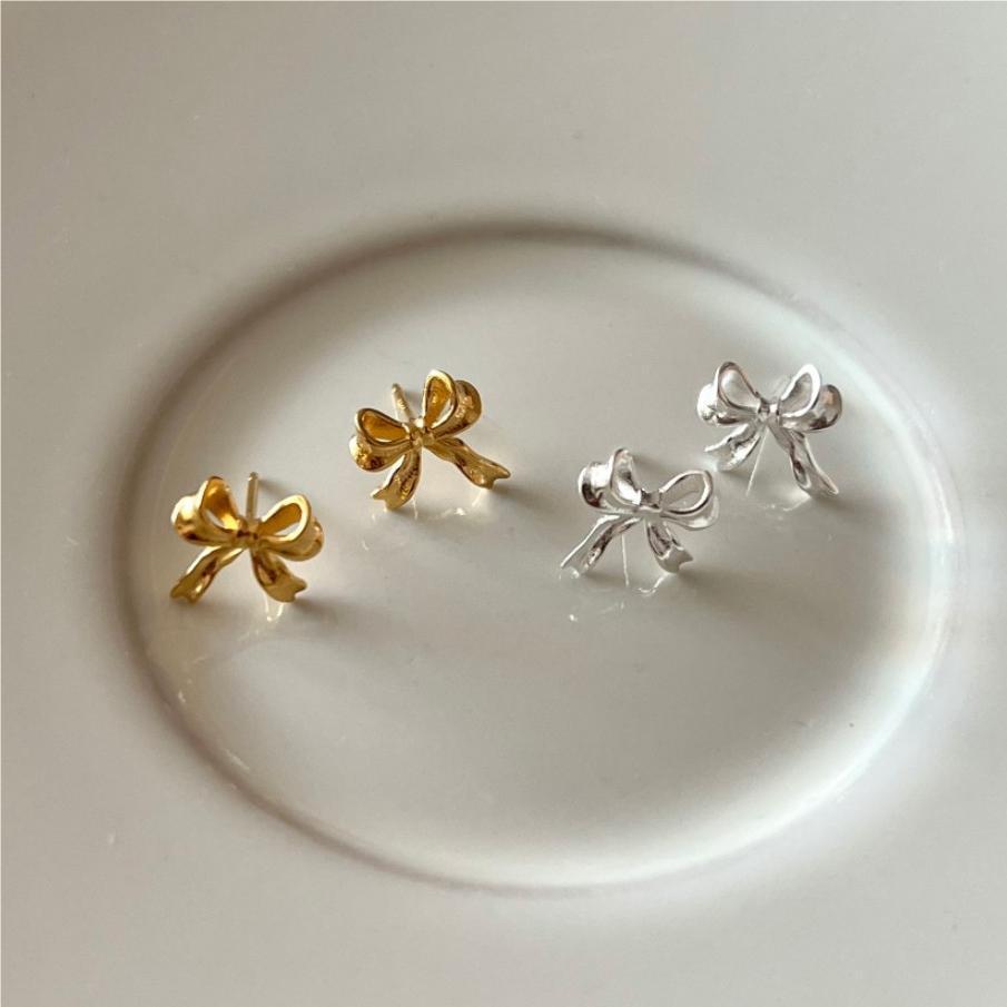 Sterling Silver Mini Bow Knot Ear Studs - My Store