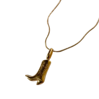 18K Gold Plated Cowboy Boots Necklace