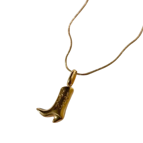 18K Gold Plated Cowboy Boots Necklace