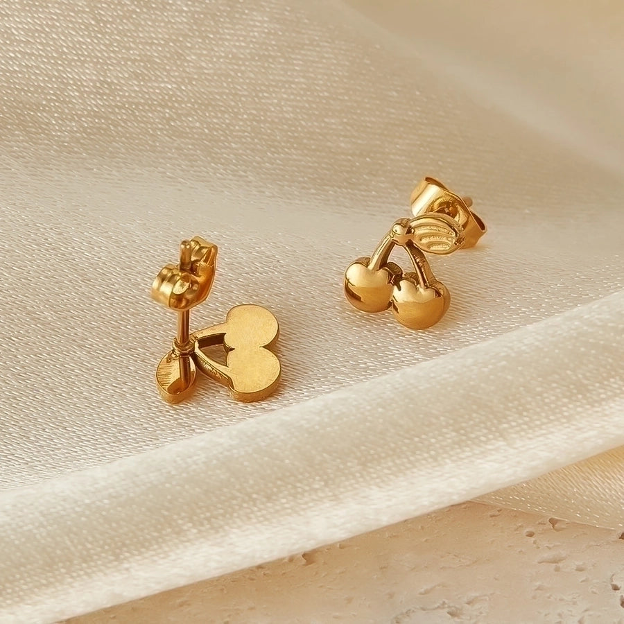 Bella Gold Cherry Ear Studs