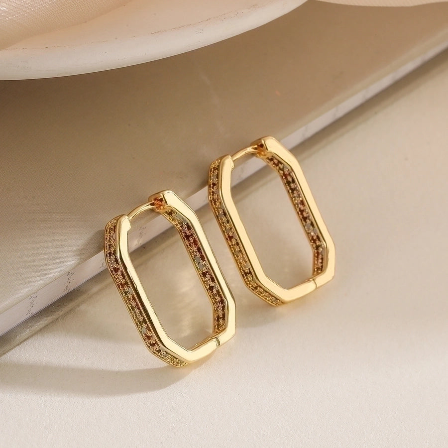 Elongated Golden Zircon Earrings - My Store