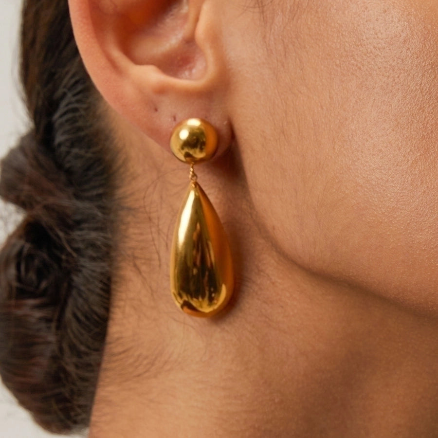 Gold Water Droplet Earrings - My Store