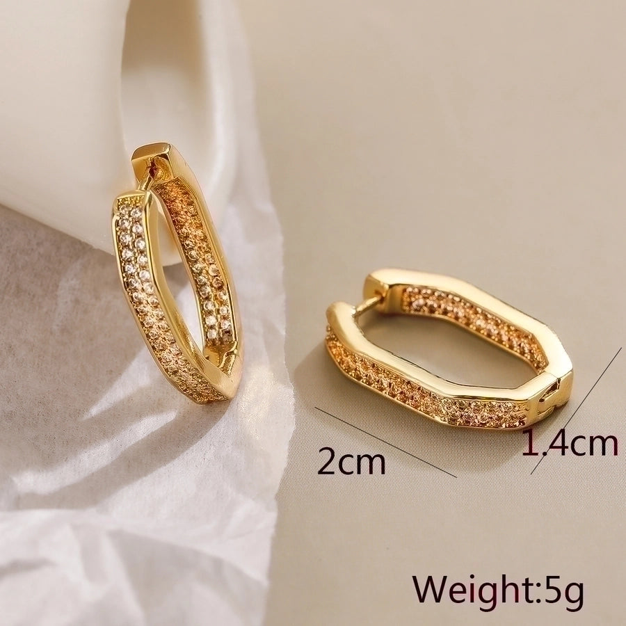 Elongated Golden Zircon Earrings - My Store