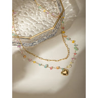 Golden Heartbeat Double Layer Necklace - My Store