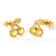 Bella Gold Cherry Ear Studs