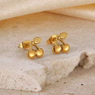 Bella Gold Cherry Ear Studs