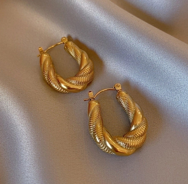 Classic Twist Gold Ear Studs - My Store