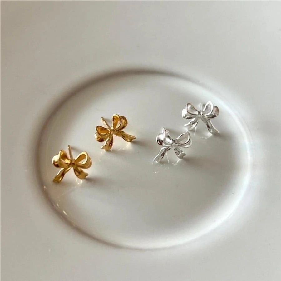 Sterling Silver Mini Bow Knot Ear Studs - My Store