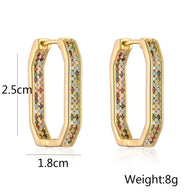 Elongated Golden Zircon Earrings - My Store