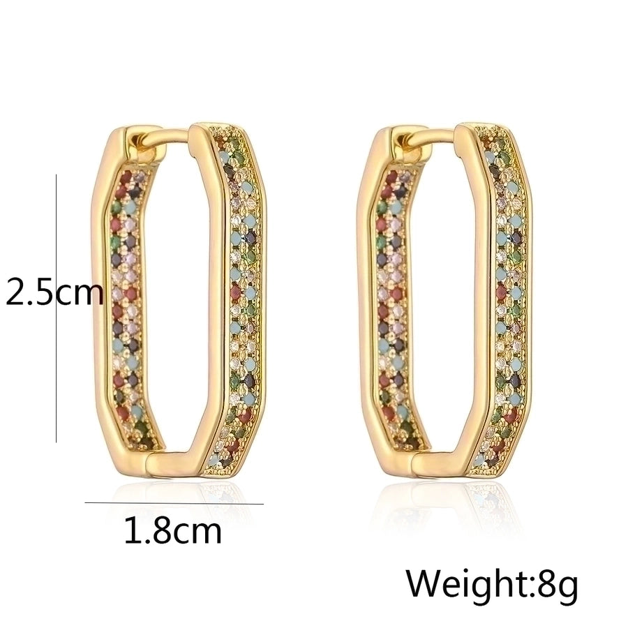 Elongated Golden Zircon Earrings - My Store