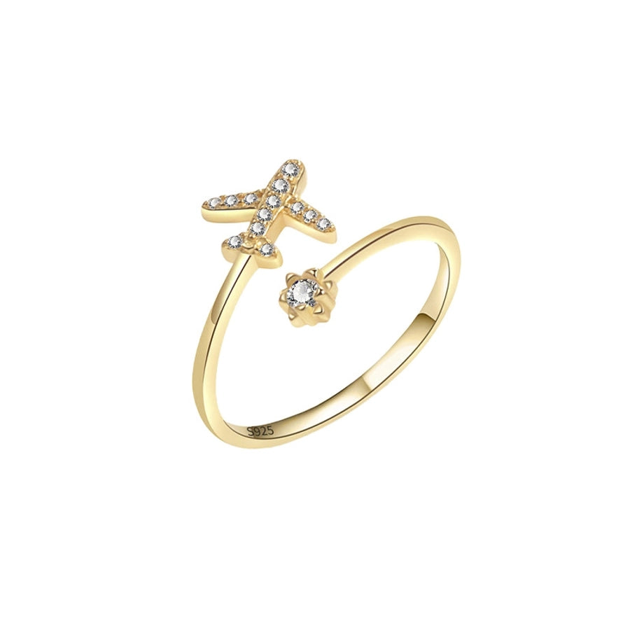 Skylar Airplane Open Sterling Silver Ring