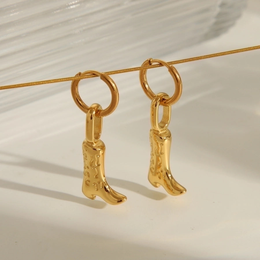 Gold Boots Drop Earrings - My Store