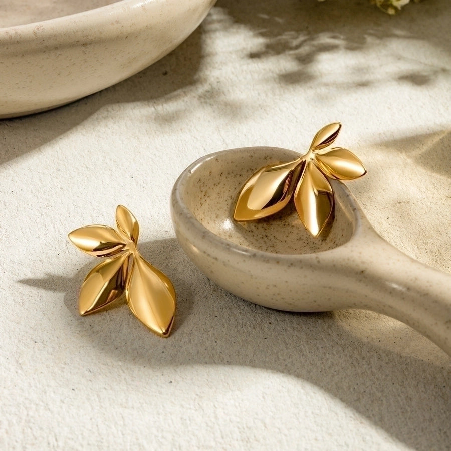 Classic Gold Half flower Earrings - My Store