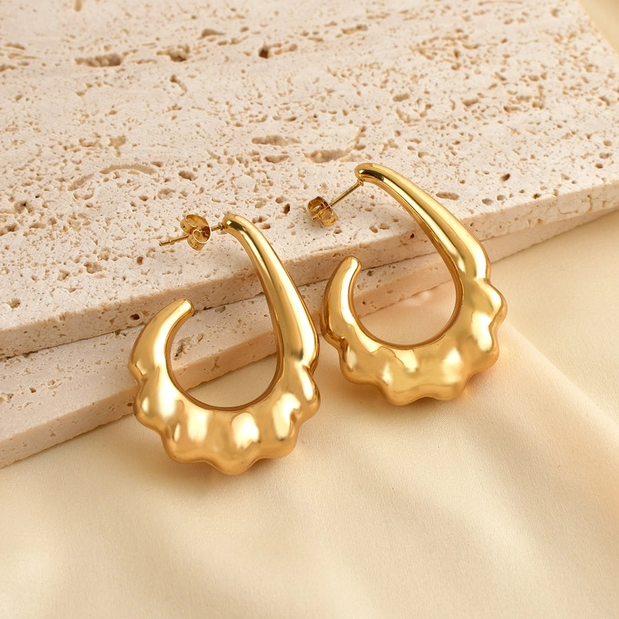 Retro Geometric Gold Plated Ear Studs - My Store