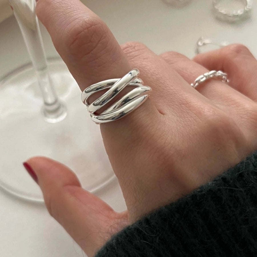 Sterling Silver Adjustable Open Ring - My Store