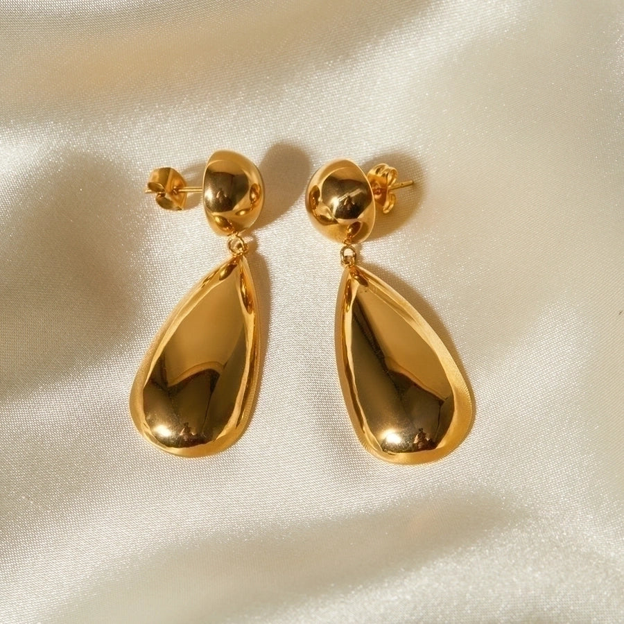 Gold Water Droplet Earrings - My Store