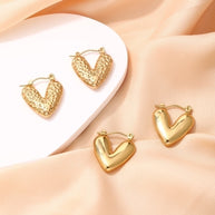 Vintage Gold Heart-Shaped Ear Clips - My Store