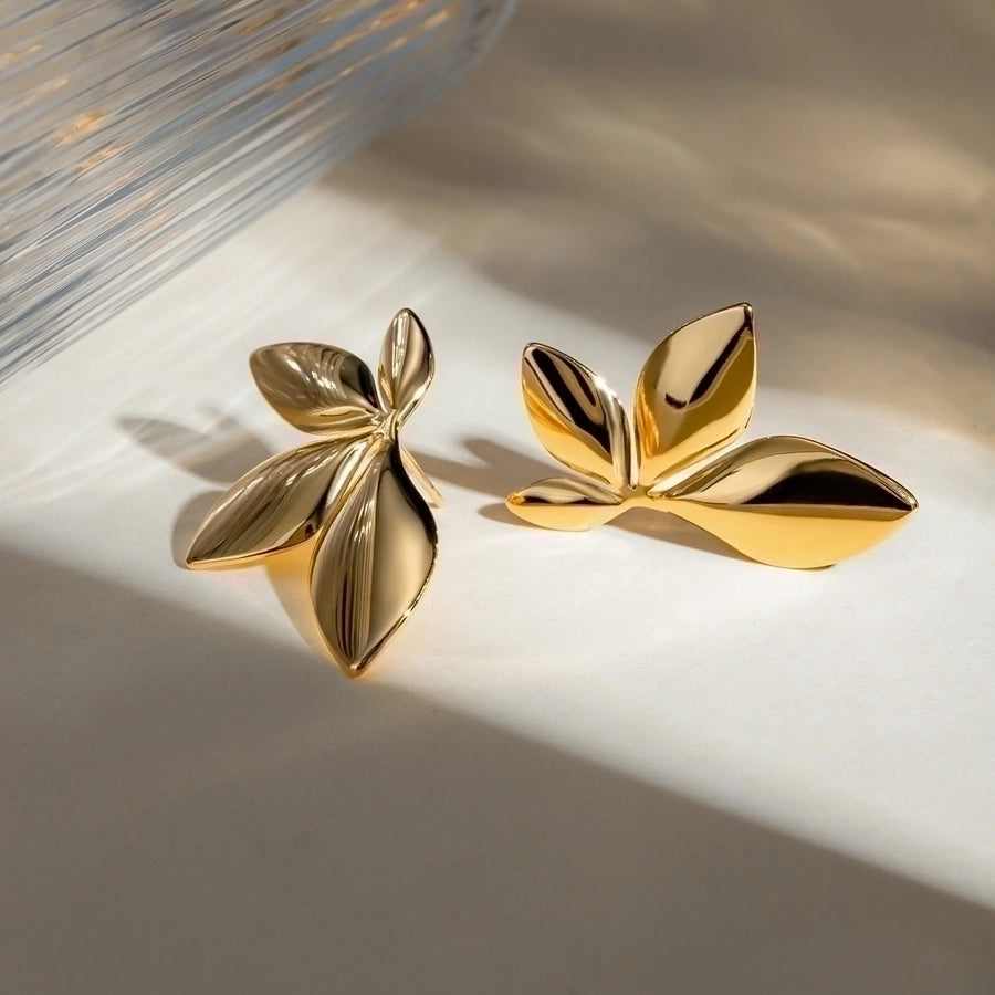 Classic Gold Half flower Earrings - My Store