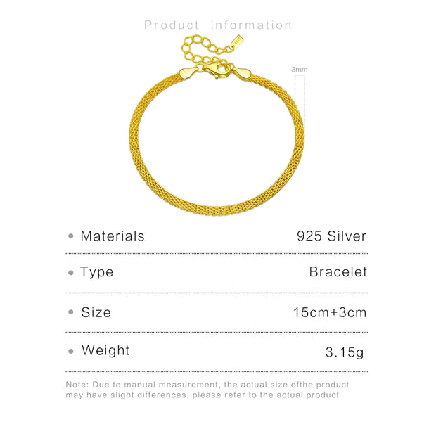 Sterling Silver Minimalist Snake Chain Bracelet - My Store