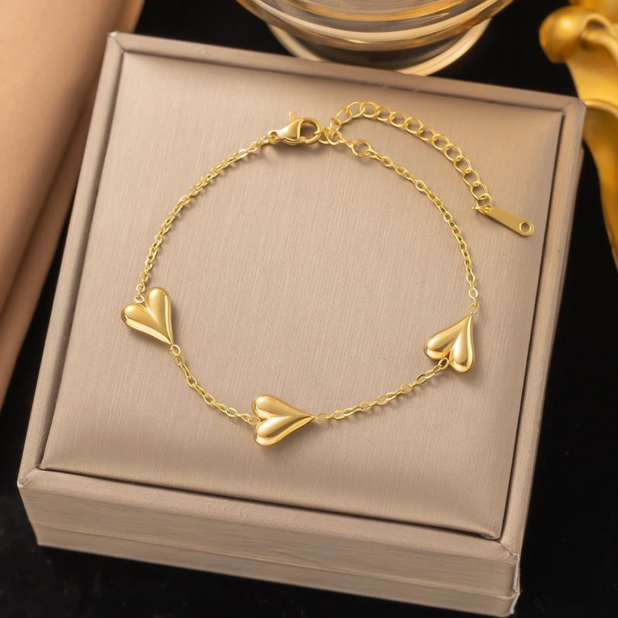 Gold Heart Bracelet & Necklace - My Store