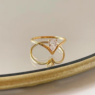 Zircon-Inlaid Gold Ring - My Store