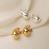 Water Droplet Gold Plated Ear Studs - My Store