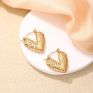 Vintage Gold Heart-Shaped Ear Clips - My Store