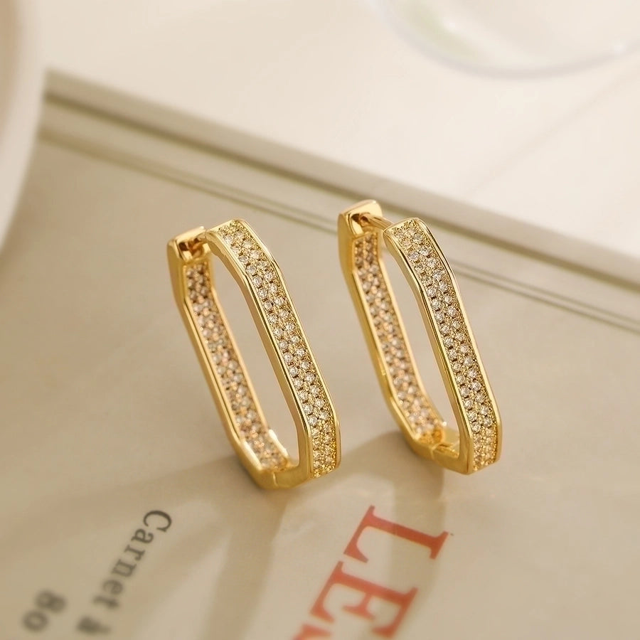 Elongated Golden Zircon Earrings - My Store