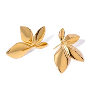 Classic Gold Half flower Earrings - My Store