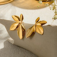 Classic Gold Half flower Earrings - My Store