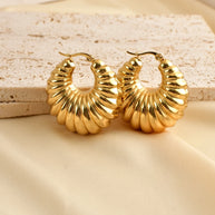 Retro Geometric Gold Plated Ear Studs - My Store