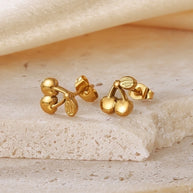 Bella Gold Cherry Ear Studs