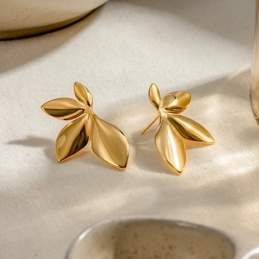 Classic Gold Half flower Earrings - My Store