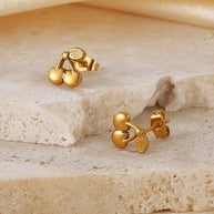 Bella Gold Cherry Ear Studs